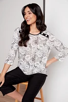 Floral print top with button detail