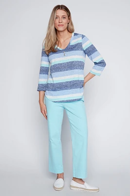Denim stripe top