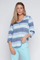 Denim stripe top