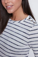 Navy and white stripe top