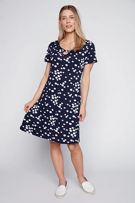 Puff dot a-line dress