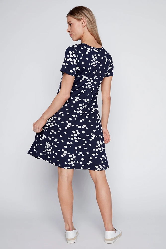Puff dot a-line dress