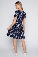 Puff dot a-line dress