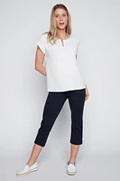 Bubble knit keyhole detail top