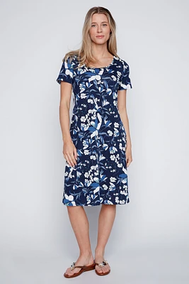 Floral puff print sun dress