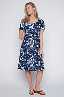 Floral puff print sun dress