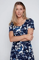 Floral puff print sun dress