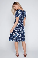 Floral puff print sun dress