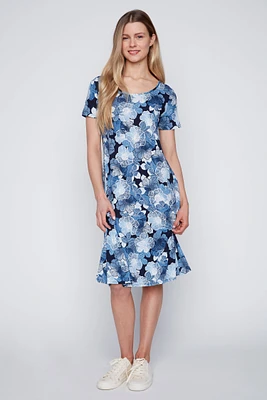 Two tone floral print sun dress