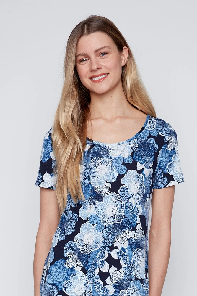 Two tone floral print sun dress