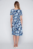 Two tone floral print sun dress