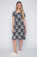 Abstract puff print sun dress