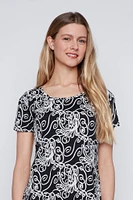 Abstract puff print sun dress