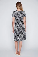 Abstract puff print sun dress
