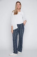 Stripe wide leg pant