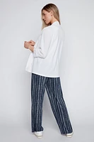 Stripe wide leg pant