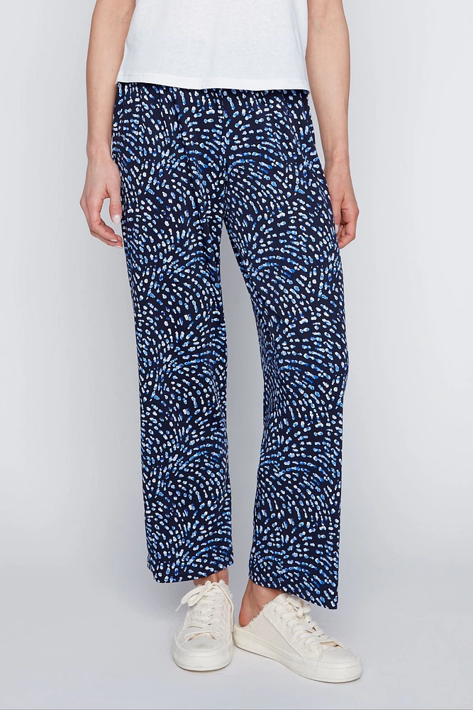 Abstract print wide leg pant