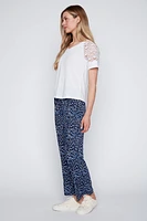Abstract print wide leg pant