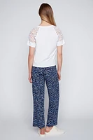 Abstract print wide leg pant