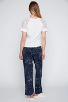 Geometric print wide leg pant