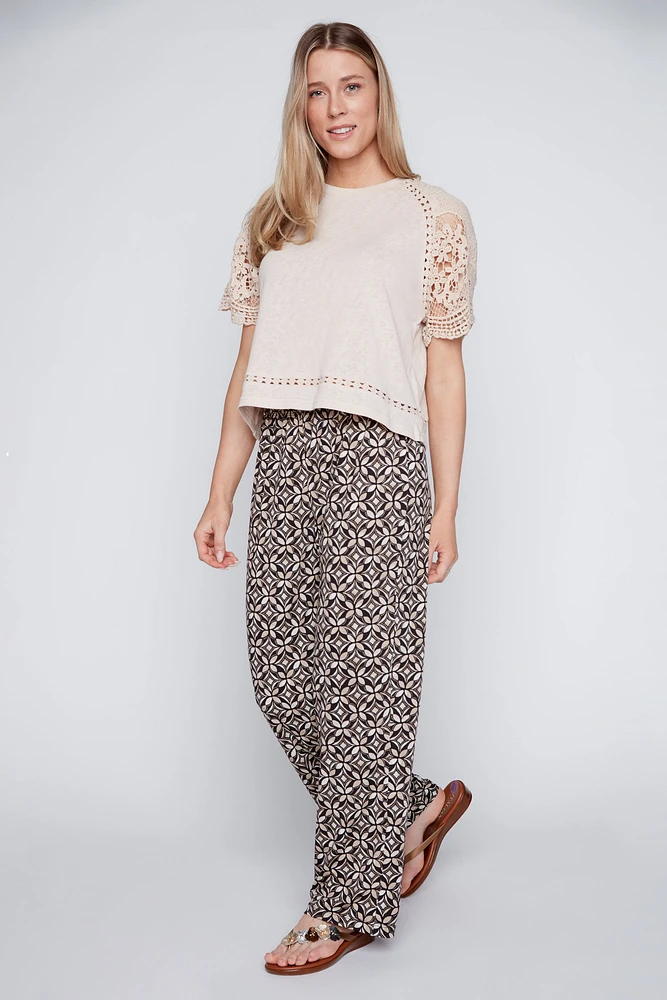 Mandala floral wide leg pant