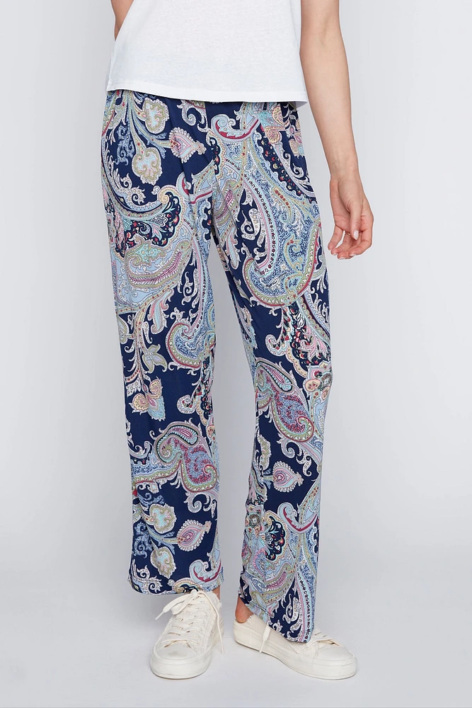 Le pantalon jambe large à imprimé cachemire