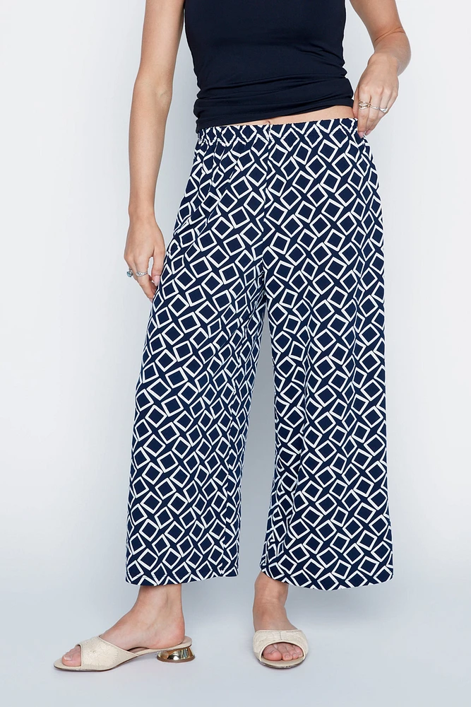 Le pantalon gaucho à imprimé géométrique