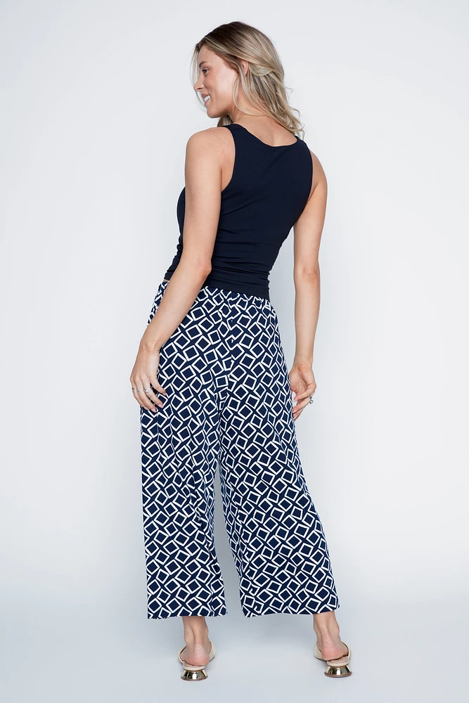 Le pantalon gaucho à imprimé géométrique