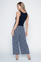 Le pantalon gaucho à imprimé géométrique