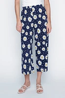 Le pantalon gaucho à imprimé pois marguerites