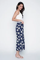 Le pantalon gaucho à imprimé pois marguerites