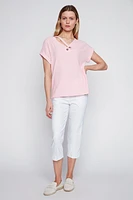 Button detail crinkle top