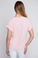 Button detail crinkle top