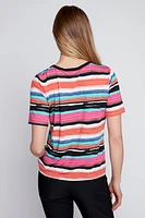 Stripe top with button detail