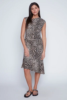 Animal print asymmetric top