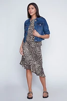 Animal print asymmetric top