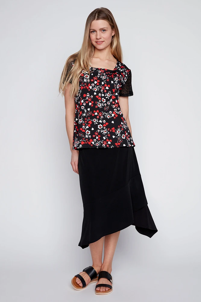 Hearts print top