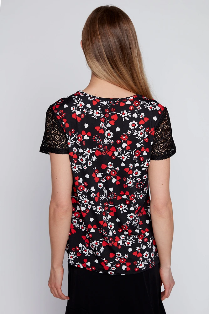 Hearts print top