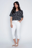 Floral puff print blouse