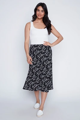 Floral puff print skirt