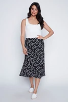 Floral puff print skirt