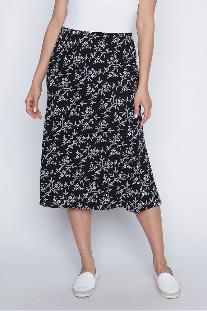 Floral puff print skirt