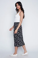 Floral puff print skirt