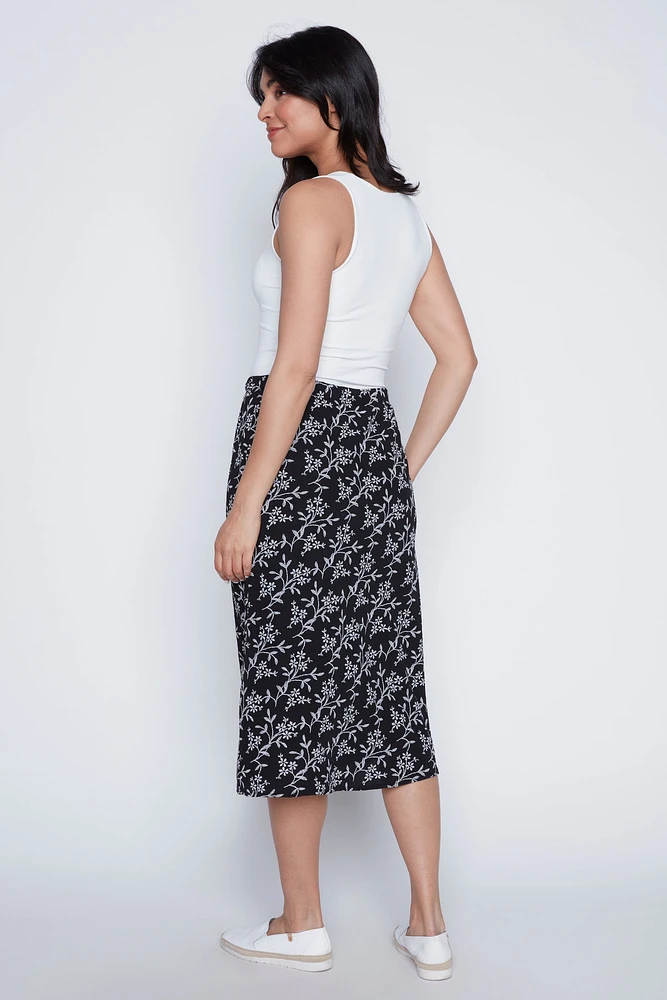 Floral puff print skirt