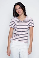 V-neck stripe t-shirt