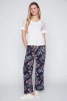 Lace sleeve t-shirt