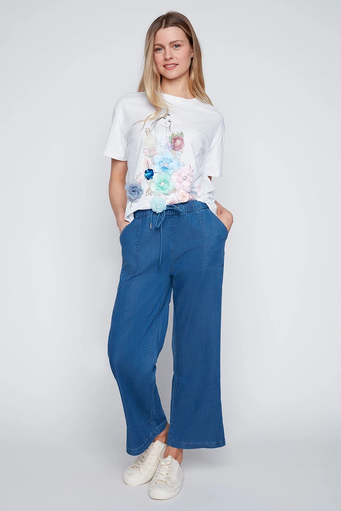 Wide leg tencel jean