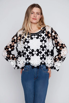 Floral crochet top