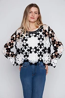 Floral crochet top