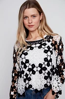 Floral crochet top